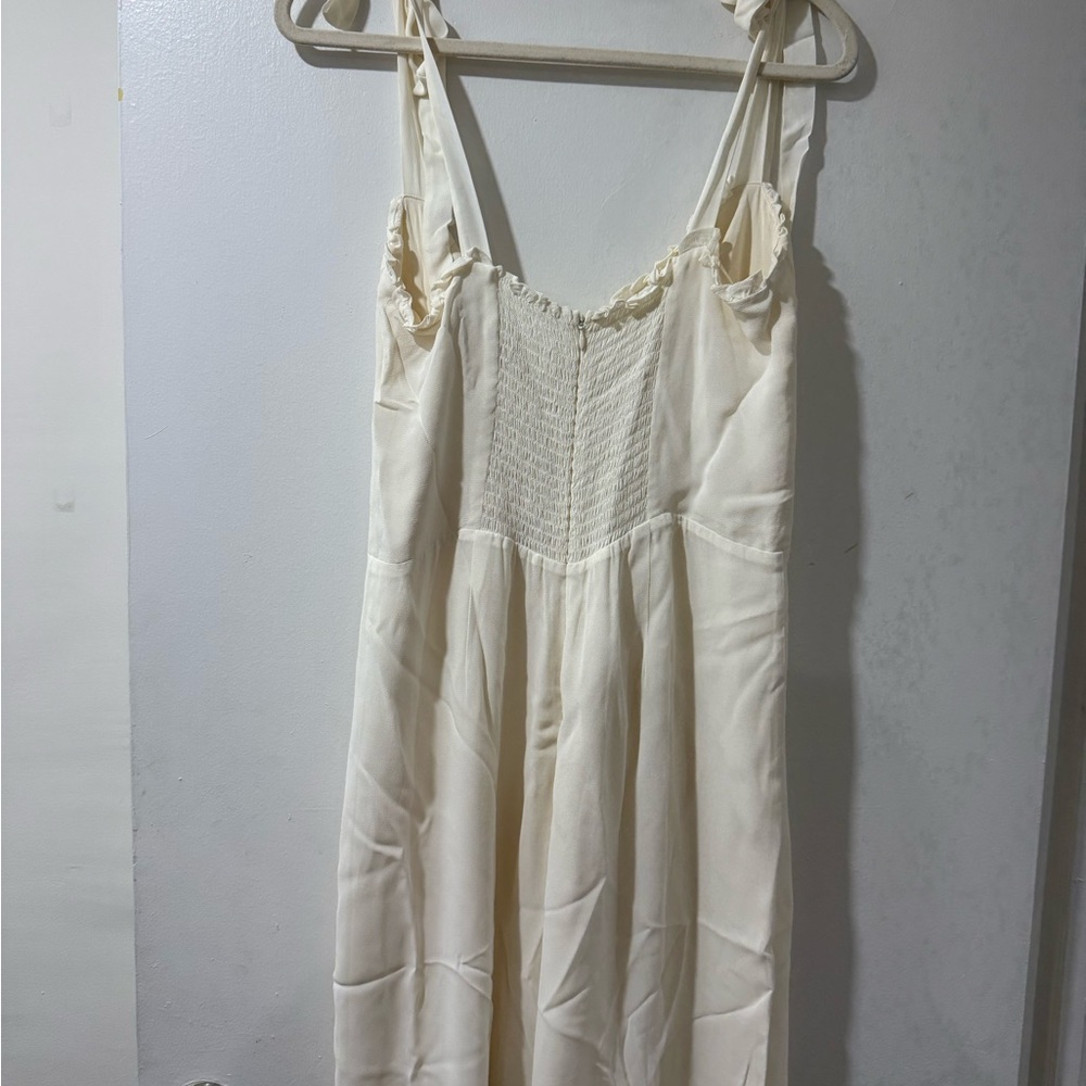 Reformation Ivory Wide-Leg Jumpsuit 🤍 | Sweetheart Neckline – Size 12 - Picture 11 of 16